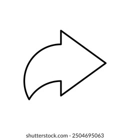 arrow right icon with white background vector stock illustration