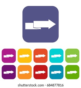 Arrow to right icons set