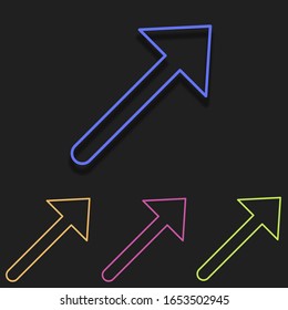 arrow up right icons. Simple outline vector of multicolor set for UI and UX, website or mobile application
