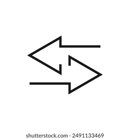 Flecha derecha izquierda icono signo Vector.