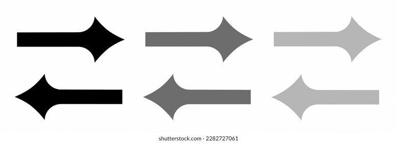 Arrow right and left icon simple illustration set on white background.