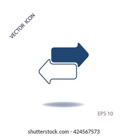 Arrow right left icon, web design element