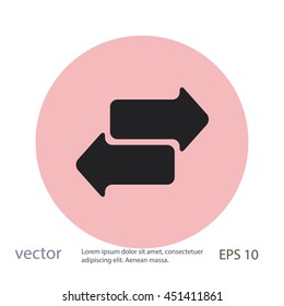 Arrow right left icon, web design element