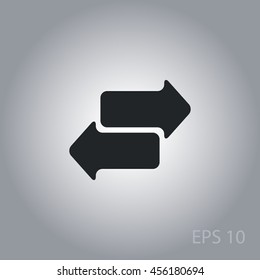 Arrow right left icon, web design element