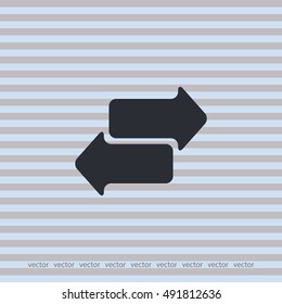 Arrow right left icon, web design element