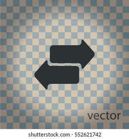 Arrow right left icon, web design element