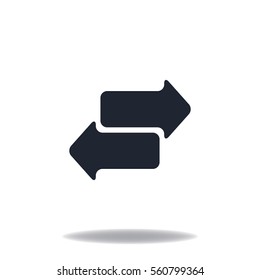 Arrow right left icon, web design element