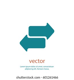 Arrow right left icon, web design element
