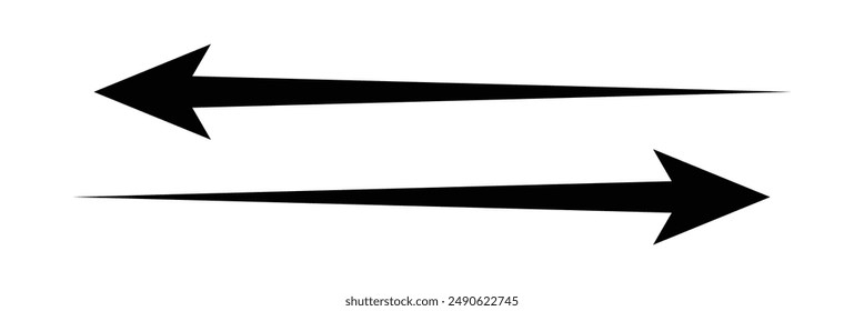 Flecha derecha e izquierda o icono siguiente largo. Color negro sobre fondo blanco.