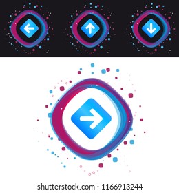Arrow Right, Left, Up, Down Icons - Modern Colorful Vector Illustration - Isolated On Black And White Background