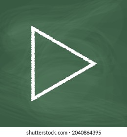 Arrow right line Icon design white chalk. Draw a picture on the blackboard.