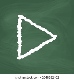 Arrow right line Icon design white chalk. Draw a picture on the blackboard.