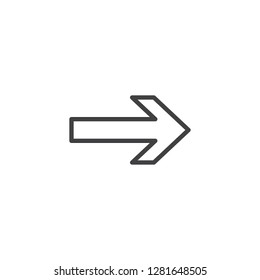 Arrow right line icon. linear style sign for mobile concept and web design. Right direction arrow outline vector icon. Symbol, logo illustration. Pixel perfect vector graphics