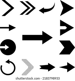 arrow, right, navigation icon in a collection with other items