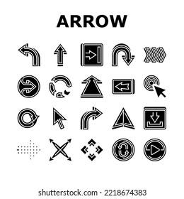 arrow right next sign up icons set vector. web direction, pointer, forward cursor, button digital orientation, previous shape arrow right next sign up glyph pictogram Illustrations