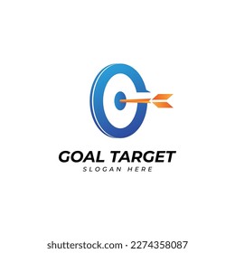 arrow right on target logo design, vector illustration