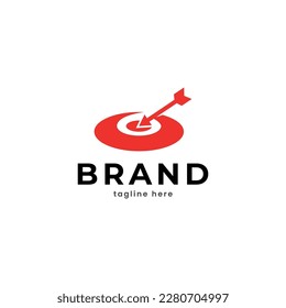 flecha a la derecha en el diseño del logotipo de destino