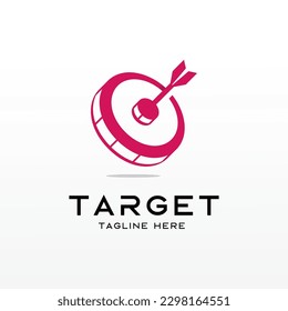 Flecha a la derecha en la plantilla de diseño del logotipo de destino
