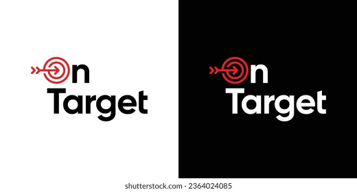 Arrow right on target logo design template graphic vector illustration. Symbol, icon, creative.