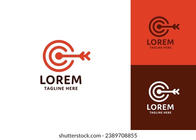 Arrow right on target logo design vector template