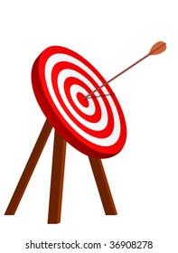 Arrow right on the target, symbol of winning