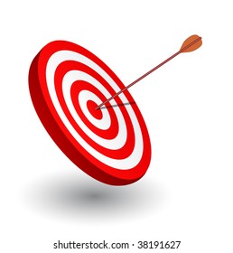  Arrow right on the target, symbol of winning