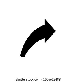 Arrow right rotate icon. Simple pointer icons for ui and ux, website or mobile application