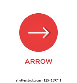 Arrow right round flat icon, pointer symbol