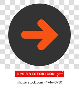 Arrow Right round icon. Vector EPS illustration style is flat iconic bicolor symbol, orange and gray colors, transparent background.