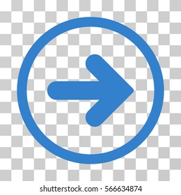 Arrow Right rounded icon. Vector illustration style is flat iconic symbol inside a circle, cobalt color, transparent background. Designed for web and software interfaces.