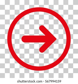 Arrow Right rounded icon. Vector illustration style is flat iconic symbol inside a circle, red color, transparent background. Designed for web and software interfaces.