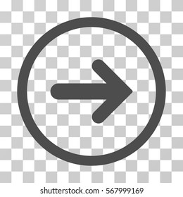 Arrow Right rounded icon. Vector illustration style is flat iconic symbol inside a circle, gray color, transparent background. Designed for web and software interfaces.