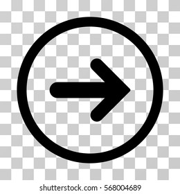 Arrow Right rounded icon. Vector illustration style is flat iconic symbol inside a circle, black color, transparent background. Designed for web and software interfaces.