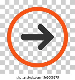 Arrow Right rounded icon. Vector illustration style is flat iconic bicolor symbol inside a circle, orange and gray colors, transparent background. Designed for web and software interfaces.