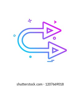 arrow right same two way icon vector design