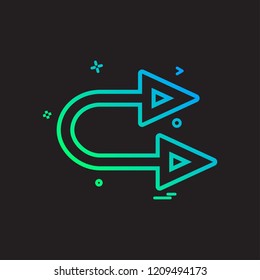 arrow right same two way icon vector design