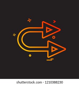 arrow right same two way icon vector design