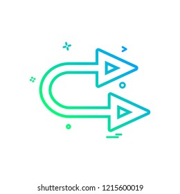 arrow right same two way icon vector design