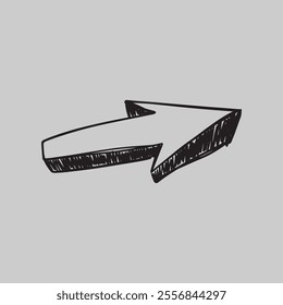 Arrow right side hand drawn illustration