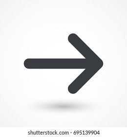 Arrow right sign line vector icon. Direction sign