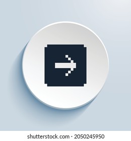 Pfeil rechts füllen Pixel Kunst Symbol Design. Circle-Form im Button-Stil einzeln auf weißem Hintergrund. Vektorgrafik