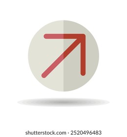 Arrow right top vector isolated icon. Navigation sign. Graph symbol for travel and tourism web site and apps design, logo, app, UI