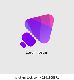Arrow to right and up. Abstract arrow shape, growth symbol
