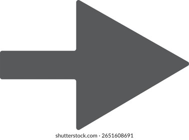 Arrow Right vector icon. Flat gray symbol. Pictogram is isolated on a white background. Designed for web and software interfaces.