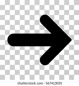 Arrow Right vector icon. Illustration style is flat iconic black symbol on a transparent background.