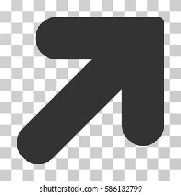 Arrow Up Right vector icon. Illustration style is flat iconic gray symbol on a transparent background.