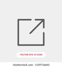 Arrow to right vector icon, rectangle symbol