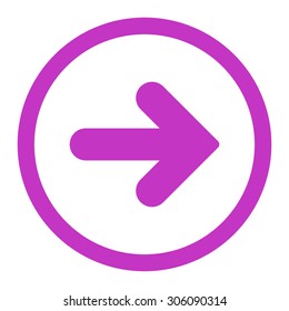 Arrow Right vector icon. This rounded flat symbol is drawn with violet color on a white background.