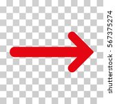 Arrow Right vector pictogram. Illustration style is flat iconic red symbol on a transparent background.