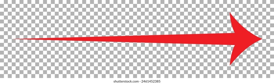 Arrow Right vector pictogram. Illustration style is flat iconic red symbol on a transparent background. eps10.
